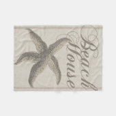 スターフィッシュビーチハウスシーショアコースト フリースブランケット (正面(横))