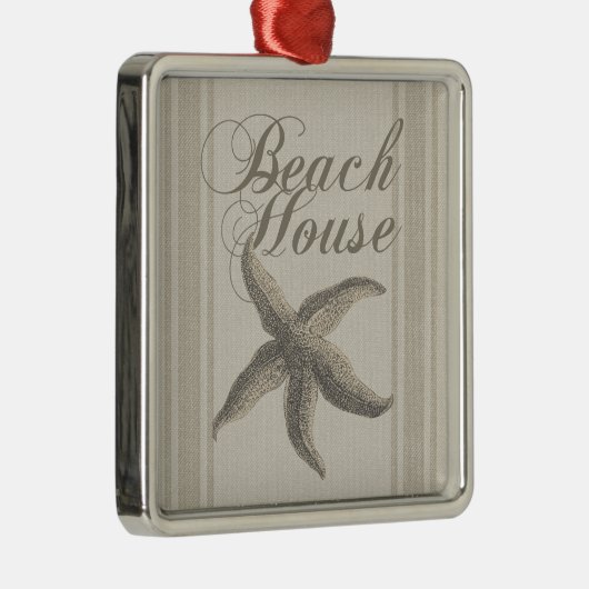 スターフィッシュビーチハウスシーショアコースト メタルオーナメント (右)
