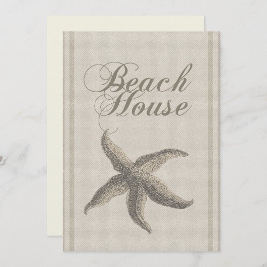 スターフィッシュビーチハウスシーショアコースト 招待状 (正面/裏面)