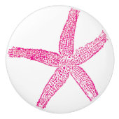 スターフィッシュビーチホットピンクガールズ子供部屋デコーカスタムル セラミックノブ (正面)