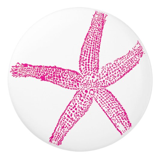 スターフィッシュビーチホットピンクガールズ子供部屋デコーカスタムル セラミックノブ (正面)