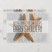 スターフィッシュビーチボーイまたはガールベビーシャワー招待状 招待状 (正面/裏面)