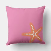 スターフィッシュビーチ名海名門私立校風のデコールピンクオレンジ クッション (裏面)