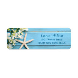 スターフィッシュビーチ差出人住所ラベルと蘭 ラベル