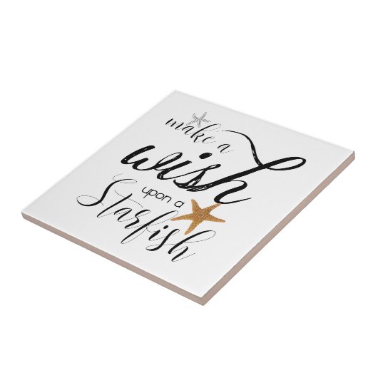 スターフィッシュビーチ引用文メイクアウィッシュ タイル (側面)