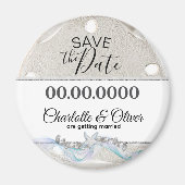 スターフィッシュビーチ日付沿岸マグネットを保存 マグネット (正面)