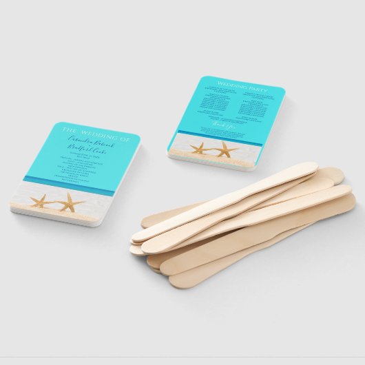 スターフィッシュビーチ結婚式セレモニーのプログラムハンドファン ハンドファン (組立なし)