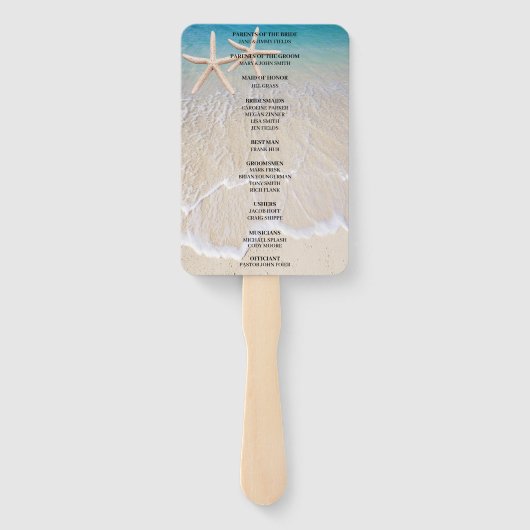 スターフィッシュビーチ結婚式プログラムファン ハンドファン (裏面)
