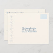 スターフィッシュビーチ結婚式差出人住所はがき インビテーションポストカード (正面/裏面)