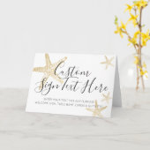 スターフィッシュビーチ行先結婚式の看板テーブル カード (黄色い花)