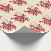 スターフィッシュピンクプルメリアトロピカルクリスマス大事な行事 ラッピングペーパー (角)