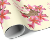 スターフィッシュピンクプルメリアトロピカルクリスマス大事な行事 ラッピングペーパー (ロールコーナー)