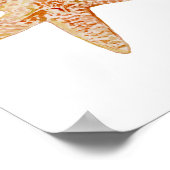 スターフィッシュピーチビーチデコールウォーター絵画カラー ポスター (角)