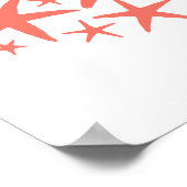 スターフィッシュピーチビーチデコールウォーター絵画カラー ポスター (角)