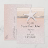 スターフィッシュピーチ&クリームビーチ結婚式保存日 案内ポストカード (正面/裏面)