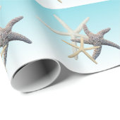 スターフィッシュファミリーライトブルー誕生日ラッピング紙 ラッピングペーパー (ロールコーナー)