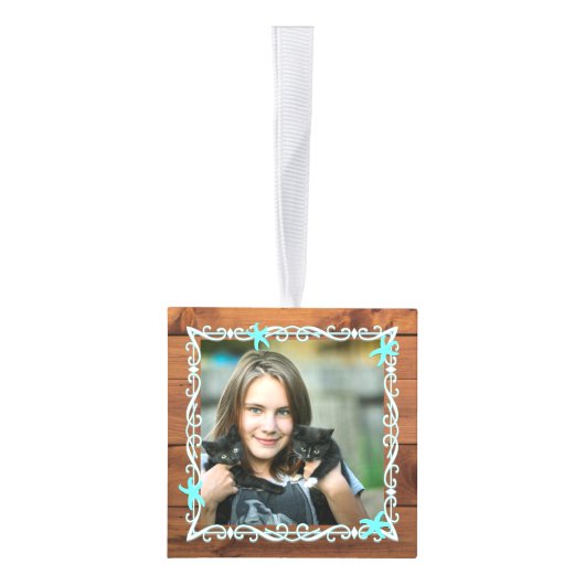 スターフィッシュフレーム木製キューブフォトオーナメント キューブオーナメント (右)