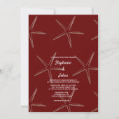 スターフィッシュブルゴーニュ赤ビーチ行先結婚式 招待状 (正面)