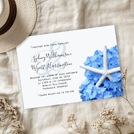 スターフィッシュブルーアジサイシンプルア式 招待状