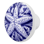 スターフィッシュブルーアンドホワイトシースター海ビーチハウス セラミックノブ (右)