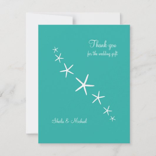 スターフィッシュブルーラグーンスモールサンキューカード サンキューカード (正面)