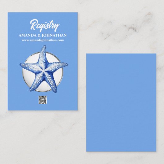 スターフィッシュブルー白航海の銀シック エンクロージャーカード (正面/裏面)