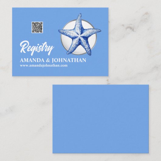 スターフィッシュブルー結婚ホワイト詳細 エンクロージャーカード (正面/裏面)