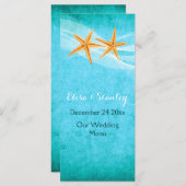 スターフィッシュペア&ベールビーチ結婚式メニューカード メニュー (正面/裏面)