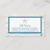 スターフィッシュホワイトウォッシュウッドビーチ結婚式コレクション エンクロージャーカード (正面)