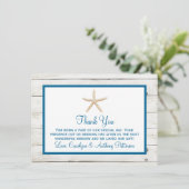 スターフィッシュホワイトウォッシュウッドビーチ結婚式コレクション サンキューカード (スタンド正面)