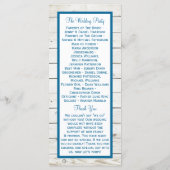 スターフィッシュホワイトウォッシュウッドビーチ結婚式コレクション プログラム (裏面)