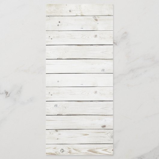 スターフィッシュホワイトウォッシュウッドビーチ結婚式コレクション メニュー (裏面)