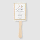 スターフィッシュホワイトウォッシュウッドビーチ結婚式プログラムファン ハンドファン (正面)