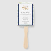 スターフィッシュホワイトウォッシュウッドビーチ結婚式プログラムファン ハンドファン (正面)