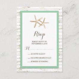 スターフィッシュホワイトウォッシュウッドビーチ結婚式RSVP 出欠カード