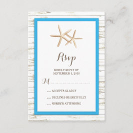 スターフィッシュホワイトウォッシュウッドビーチ結婚式RSVP 出欠カード