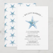 スターフィッシュポストビーチ結婚式パーティー 招待状 (正面/裏面)