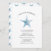 スターフィッシュポストビーチ結婚式パーティー 招待状 (正面/裏面)