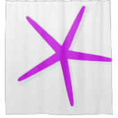 スターフィッシュマゼンタバイオレットホットピンクガールズルームデコール シャワーカーテン (正面)