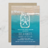 スターフィッシュメイスンジャトロピカルビーチブライダルシャワー 招待状 (正面/裏面)