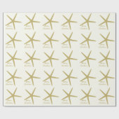 スターフィッシュメリークリスマスセピア金ゴールドオフホワイト2023 ラッピングペーパー (フラット)