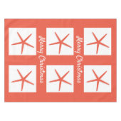 スターフィッシュメリークリスマスホワイトコーラルオレンジ2023 テーブルクロス (正面(横))