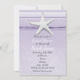 スターフィッシュラベンダーパープルエレガントビーチ招待状 招待状