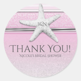 スターフィッシュラベンダーピンクエレガントビーチの好意 ラウンドシール