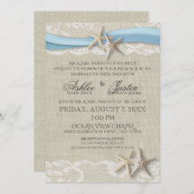 スターフィッシュリボンとレースライトブルー結婚ズ