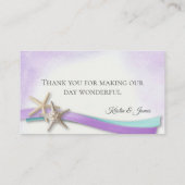 スターフィッシュリボンオーキッドおよびターコイズ座席表 プレイスカード (裏面)