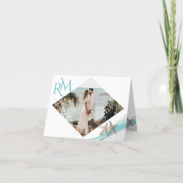 スターフィッシュリボンダイヤモンドと写真 サンキューカード