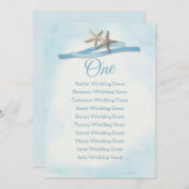 スターフィッシュリボンブルーテーブルワンシーティングカード (正面/裏面)