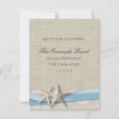 スターフィッシュリボン及びレースブルービーチ応答カード 招待状 (正面)