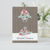 スターフィッシュリボン及びレースDIYシーティングフラットカード 招待状 (スタンド正面)